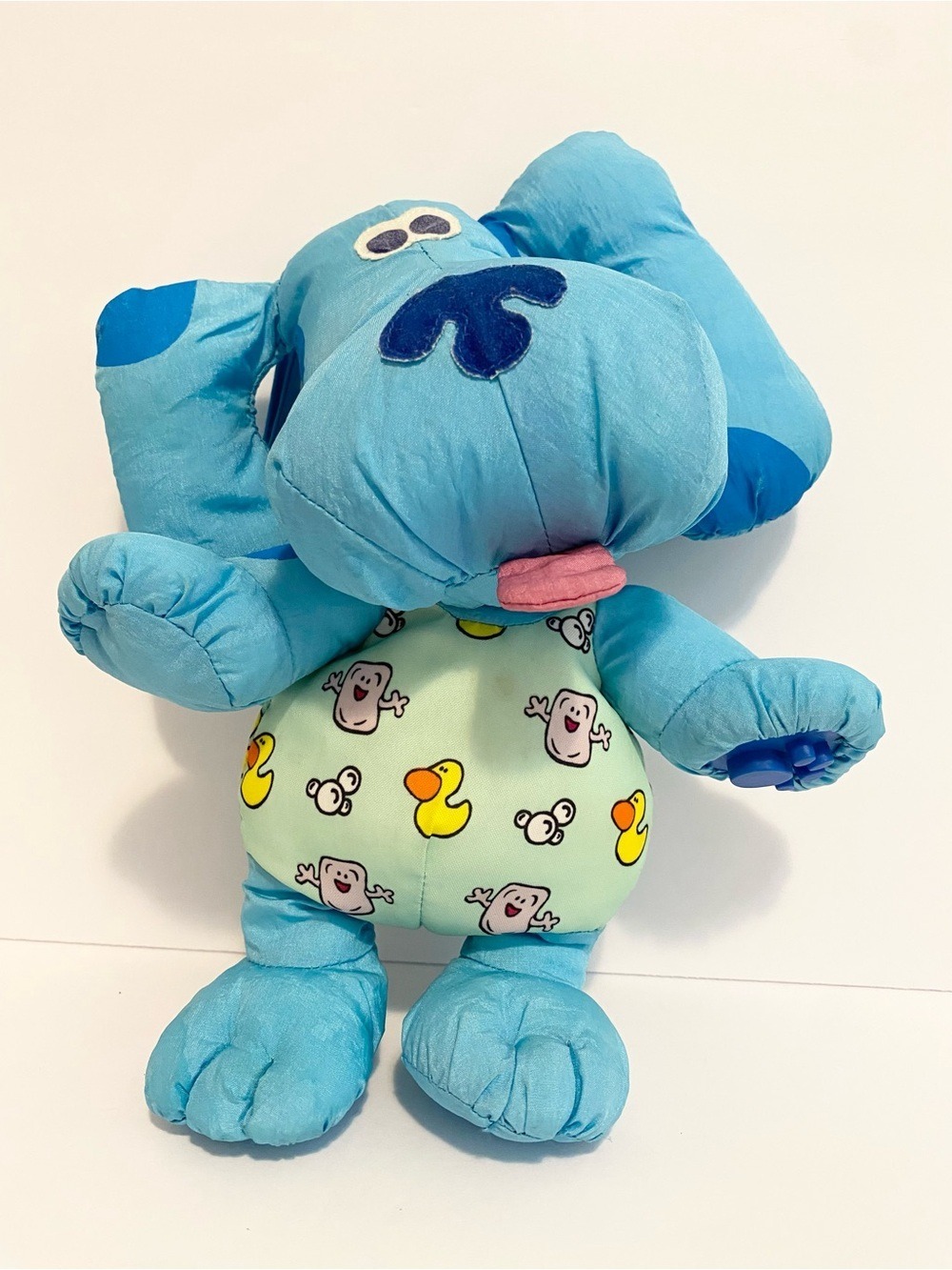 Blues Clues Vintage Tyco 1998 Plush Nylon Bath Time Plush Puppy 10” 90s Toy